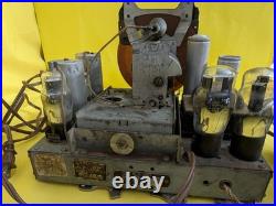 Philco Vintage Tube Radio Chassis with Dial, Tubes & Speaker Frame Parts RE