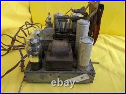 Philco Vintage Tube Radio Chassis with Dial, Tubes & Speaker Frame Parts RE