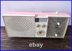 Pink Emerson Lifetimer III 1962 Alarm Clock/ AM Radio Model G1706 Parts/Restore