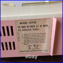Pink Emerson Lifetimer III 1962 Alarm Clock/ AM Radio Model G1706 Parts/Restore