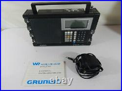 RARE Grundig Satellit 500 Radio with Manual and Power Supply Parts or Repair