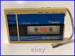 RARE VINTAGE Stereo TISONIC Model CS-3 AM/FM/Cassette Player, FOR PARTS OR REPAIR