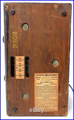 RARE Vintage GE General Electric Model 321 Wood Case Tabletop Tube Radio Parts