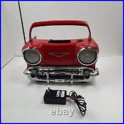 Randix Red'57 Chevy AM-FM Radio Cassette Player (For Parts Only) with AC Adapter