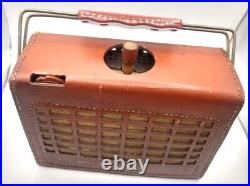 Rare Vintage Emerson Model 840 Tube Radio Series A Leather Body Parts or Repair