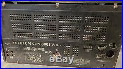 Rare Vtg Telefunken 8001 WK Hi-Fi System Tube Radio For Parts Or Repair Restore