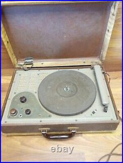 Rare Vtg Wilcox-Gay Portable Radio Recordette Turntable 8J10U Parts Or Repair