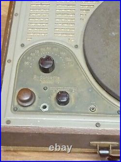 Rare Vtg Wilcox-Gay Portable Radio Recordette Turntable 8J10U Parts Or Repair