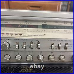 SHARP GF-909 Boombox Dual Cassette Radio Silver Junk Parts Repair Japan Vintage