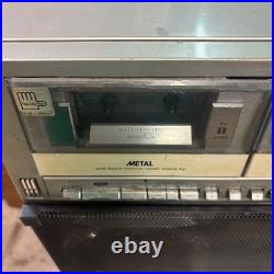 SHARP GF-909 Boombox Dual Cassette Radio Silver Junk Parts Repair Japan Vintage SHARP GF-909 Boombox Dual Cassette Radio Silver Junk Parts Repair Japan Vintage