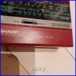 SHARP JC-TV10 LCD TV stereo cassette player AM/FM Vintage Japan for-parts