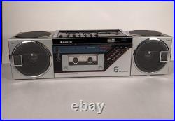 Sanyo M7740 VINTAGE Grey / Silver BOOMBOX Radio Cassette Player For Parts