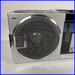 Sanyo M7740 VINTAGE Grey / Silver BOOMBOX Radio Cassette Player For Parts