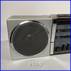 Sanyo M7740 VINTAGE Grey / Silver BOOMBOX Radio Cassette Player For Parts
