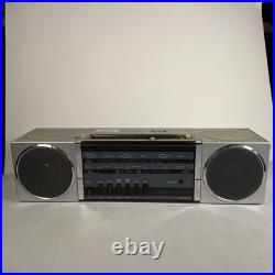 Sanyo M7740 VINTAGE Grey / Silver BOOMBOX Radio Cassette Player For Parts