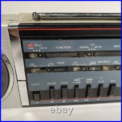 Sanyo M7740 VINTAGE Grey / Silver BOOMBOX Radio Cassette Player For Parts