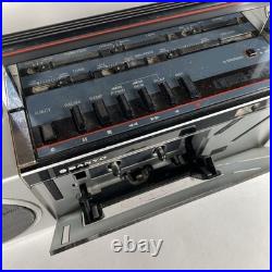 Sanyo M7740 VINTAGE Grey / Silver BOOMBOX Radio Cassette Player For Parts