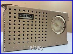 Sony TR-750 Vintage 7 Transistor Radio Japan Leather Case for Parts or Repair
