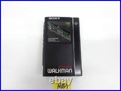 Sony WM-F404 Walkman Radio Cassette Player Black AM/FM Vintage Japan for-parts