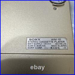 Sony Walkman WM-10 Cassette Player Vintage Gold For Parts Repair