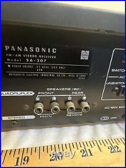 Stereo Receiver Panasonic SA-207 AM/FM Vintage Not Tested Powers On For Parts CL