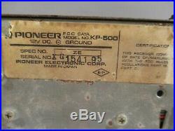 Super Rare Vtg Pioneer Model Kp-500 Stereo Cassette Tape Car Radio Audio Deck