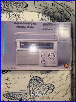 TECHNISONIC VINTAGE RADIO TC-55 TC55 AM FM TV SOUND Edw32 Parts/Repair Powers On