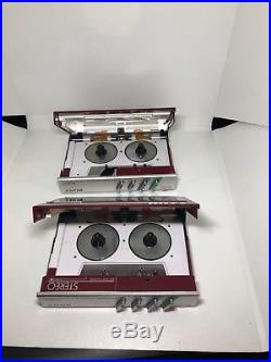 TWO Vintage Sony WM-F10 Walkman Radio With belt clip parts or repair