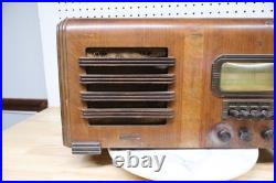 Used Antique Pre-War Vintage Trav-Ler Wood Case Tube Radio For Parts Repair USA