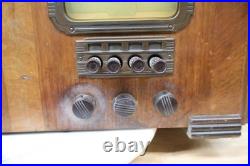 Used Antique Pre-War Vintage Trav-Ler Wood Case Tube Radio For Parts Repair USA