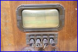 Used Antique Pre-War Vintage Trav-Ler Wood Case Tube Radio For Parts Repair USA