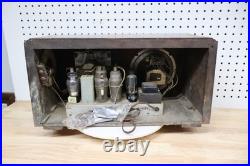 Used Antique Pre-War Vintage Trav-Ler Wood Case Tube Radio For Parts Repair USA