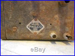 VINTAGE 1937 PHILCO 826 AM RADIO CAR AUTO FORD GM CHEVY for PARTS / RESTORATION