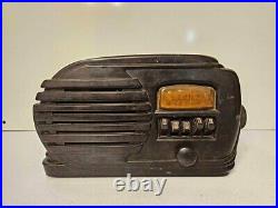 VINTAGE 1940s STREAMLINED OLD ART DECO BELMONT BAKELITE TUBE RADIO FOR PARTS