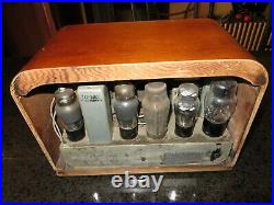 VINTAGE Antique Tube Wood Wooden RADIO W. M. Co. Junior Repair/Parts