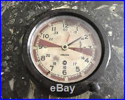 VINTAGE CHELSEA SHIPS RADIO ROOM CLOCK 6 DIAL FOR PARTS or REPAIR