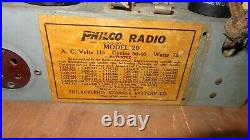 VINTAGE Philco Model 20 Cathedral TUBE RADIO Chassis Only Untested Parts & Rep