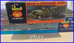 VINTAGE Revell 1956 Radio Jeep & Communications Trailer SEALED PARTS W BONUS