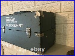 VINTAGE SYLVANIA TECHNICIAN Advertising TOOL BOX Tube Parts Radio TV CASE