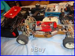 VINTAGE TEAM ASSOCIATED RC10 Gold Pan Car 2 Radios Charger, spare Tires & parts