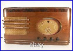 VTG Airline Art Deco Radio Model 329 Gold Dial AM SW Tube Wood Parts &/or Repair