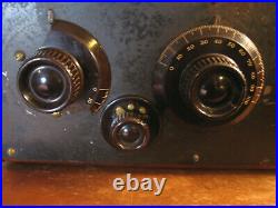 VTG Atwater Kent Model 20 Tube Radio Receiving Set Wood Box parts or repair