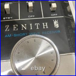 VTG Zenith AM Short Wave Receiver M660A Radio Wood Cabinet Parts Only Powers ON
