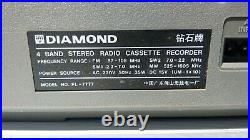 Vela Diamond FL-7777 Boombox, cassette radio, for repair or parts, read desc