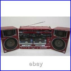 Victor PC-W300 red collar Cassette Recorder Boom Box vintage Parts Or Repairs