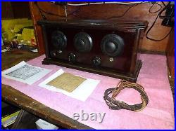 Vintage 1920s Radios Antique Early Tubes NEEDS TUBES Clean Parts Or Repair