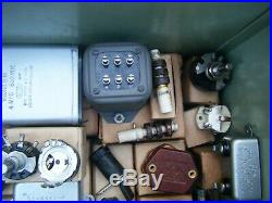 Vintage 1942 Lot Of 157 Individual Unused Parts For Navy Tcs-9 Radio In Org. Box