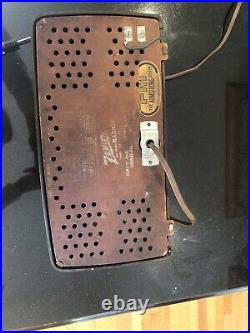 Vintage 1949 Zenith Model 7H918 FM Radio Brown Bakelite Parts or Restore