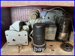 Vintage 1950 ARVIN 440T Red Metal Tube Radio Parts Or Repair