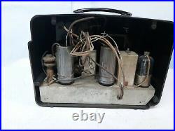 Vintage 1950 Marconi Radio Brown Red Front Bakelite Case Parts or Repair